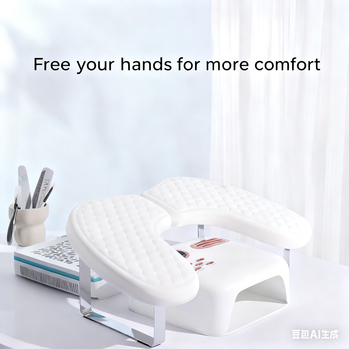 Foldable U-Shaped PU Manicure Hand Rest Pillow